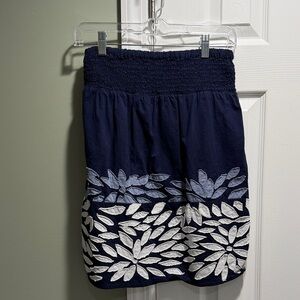Chic Navy Floral Mini Skirt